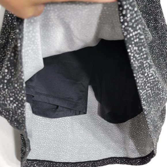 Segments Luxe | Black A-Line Mini Skort Classic Polka Dot Stretch Pull-On Sz XL - Picture 2 of 7